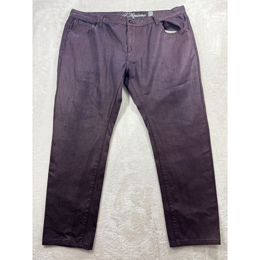 A. Tiziano Mens #8 Straight Coated Purple Jeans  Meas: 42x29